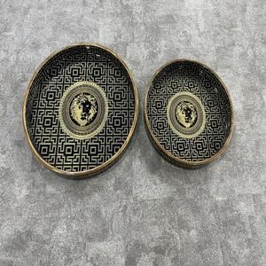 Bandeja para servir de madera de diseño étnico de la India, comida, bebida, seguro, estilo tradicional para cocina, comedor, sala de estar, decoración del hogar, uso - Product Image 1