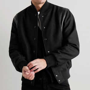 Veste avec broderie d'automne pour hommes et logo personnalisé Fabricant de veste universitaire de haute qualité Veste à col baseball de coupe régulière - Product Image 6