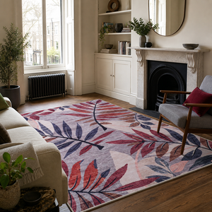 Alfombra lavable blanca suave con diseño floral Netline Home Premier - Product Image 6