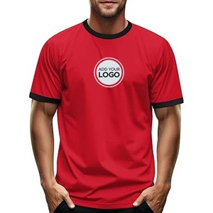 T-shirt Ringer Écologique 100 % Coton, Coupe Slim Décontractée, Couleur Unie, Tendance Été 2025 - Product Image 6