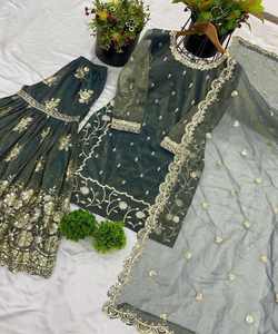 ชุดผ้าชอราดูแมทที่พร้อมใช้ในสำนักงานพร้อมการถักแจ็คการ์ดร่วมสมัยและรายละเอียด zari - Product Image 3