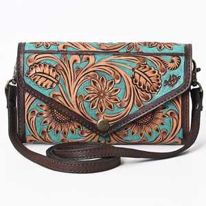 Luxury Bohemian Women's Mini Western <b>Sling</b> Purse New Floral Carving Tassel Decoration Genuine Leather Rodeo Bag Tote for Autumn - Product Image 2