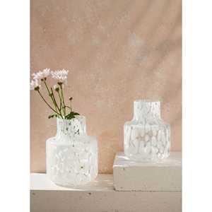 Blanco 16x21 cm Jarrón de cristal Diseño de cristal elegante para decoración del hogar - Product Image 2