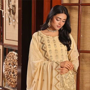 Bin Hameed diseñador mujer 3 piezas gasa bordado pakistaní Panjabi vestido fiesta desgaste Vol RINA trajes de novia - Product Image 2