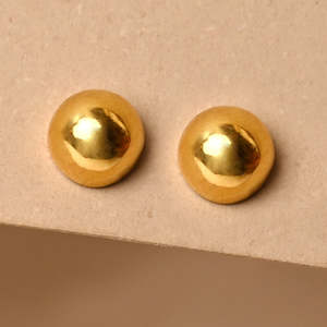 NOVAMART Fine 925 Sterling Silver Golden Ball <b>Studs</b> <b>Earrings</b> Trendy 14K/18K Gold with Diamond Gift for <b>Girls</b> and Kids Wholesale - Product Image 2