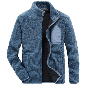 Wholesale <b>Men</b> Winter Warm <b>Fleece</b> Zipper Jacket <b>Men</b> Heavyweight <b>Sherpa</b> <b>Fleece</b> Coat Women Blank Stand Collar <b>Fleece</b> Jacket - Product Image 3