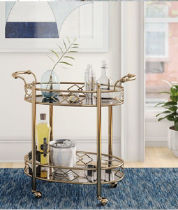 รถเข็นบาร์ทองเหลืองและไม้โบราณที่มีเสน่ห์คลาสสิกสำหรับพื้นที่หรูหรามีจำหน่ายในราคาขายส่ง - Product Image 6