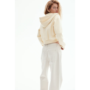 Sweat à capuche court pour femmes au toucher doux Bangladesh OEM ODM fournisseur personnalisé en vrac coton Spandex fermeture éclair séchage rapide sweat à capuche respirant - Product Image 4