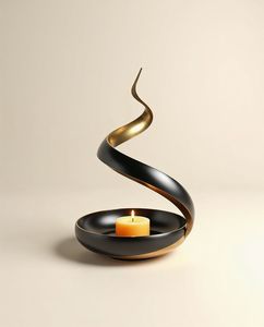 Custom Gold <b>Black</b> Plated Iron Snake Designed Metal Candleholder Elegant Home Decor for Weddings Christmas Candle Jars Lanterns - Product Image 1