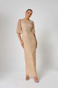 Vestido de Noche Largo con Lentejuelas y Perlas, Diseño Moderno, Escote Redondo Profundo Natural, Bordado para Fiestas y Cócteles - Product Image 5