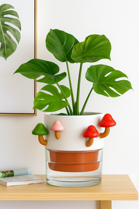 Jardinière à arrosage automatique durable et écologique <span class=keywords><strong>en</strong></span> céramique mignonne sculptée à la main Pot de fleur décoratif d'intérieur Système d'arrosage paresseux pour la maison - Product Image 6