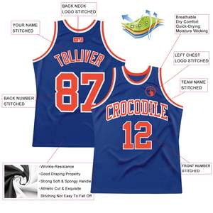 Maillot de basket-ball brodé par sublimation personnalisé de haute qualité fabriqué en usine maillot en maille de polyester tricot côtelé bleu noir-blanc - Product Image 3