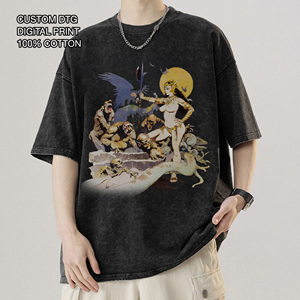 Men's Custom DTG Graphic Digital Print Vintage Acid Wash Oversized Cotton T-shirt Custom Printing 230 GSM Manufacturer OEM ODM - Product Image 1