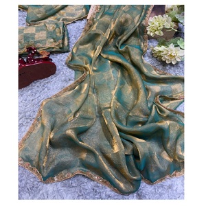 Boutique indienne traditionnelle fantaisie et à la mode Premium nuptiale soie Saree pour filles mariage fête vêtements à la mode Sari vêtements ethniques - Product Image 1
