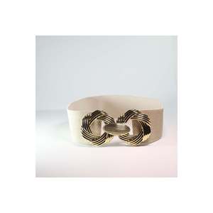 Ceinture élastique pour femme avec boucle dorée, ceinture pour veste, ceinture pour chemise, ceinture pour robe - BEIGE - Product Image 1