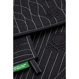 Be-28455-Bk Ensemble de cuisine 100% coton noir uni 17*30 cm-20*20 cm (gants et protège-plat) - NOIR - Product Image 3
