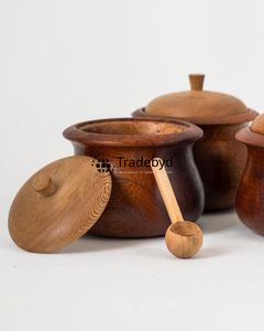 Boîte à épices en bois artisanale traditionnelle pour organisateur de cuisine Masala Tradebyd - Product Image 6