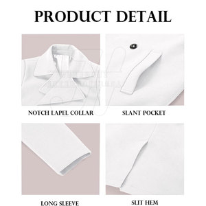 Abrigo largo simple para hombre con dobladillo recto y diseño elegante Abrigo largo de estilo urbano para hombre con cuello plegable - Product Image 6