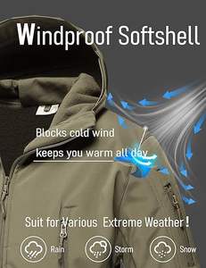 Veste softshell légère personnalisée pour hommes coupe-vent doublé polaire résistant à l'eau pour la randonnée en plein air avec poches - Product Image 5