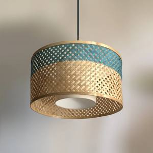 Rustic Bamboo Handmade Eco-Friendly <b>Pendant</b> Lampshade Lighting Cover Modern Design Hanging for Kitchen Dining Rooms Restaurants - Product Image 3