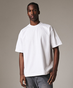 T-shirt Streetwear 100% Coton Coupe Oversize Col Rond Manches Courtes Couleur Unie Décontracté Épaules Tombantes en Maille Jersey - Product Image 4