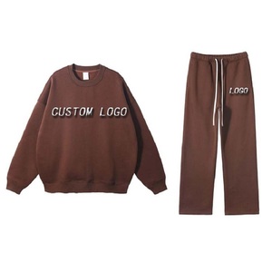 Sweat à capuche pour hommes de haute qualité unisexe 350gsm survêtement de couleur unie surdimensionné élégant sweat pour hommes 2 pièces-ensemble - Product Image 4