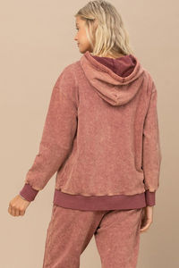 Sudaderas con capucha de gran tamaño vintage con lavado ácido personalizadas para hombres y mujeres, hechas de algodón de rizo, logotipos serigrafiados, precio al por mayor en Pakistán - Product Image 3