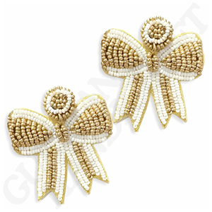 Boucles d'oreilles en perles Emma Bow faites à la main Bijoux élégants et chics pour mariages, fêtes et style de tous les jours au design intemporel pour filles - Product Image 2