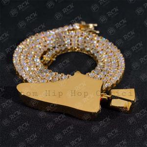 จี้มอยส์ซาไนท์ทรงกลม3.00 tcw 925สเตอร์ลิงเงินสไตล์ฮิปฮอปที่กำหนดเองของขวัญวันเกิดจี้เสน่ห์ฮิปฮอป - Product Image 5