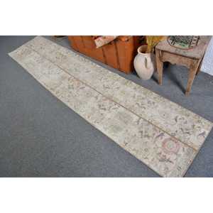 Tapis de 2x9,4 pieds, tapis turc vintage, tapis gris patchwork - Product Image 3