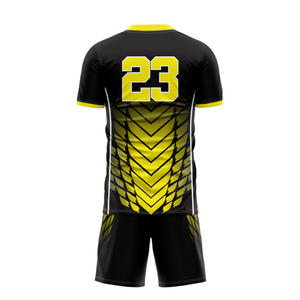 Uniforme de football personnalisé sur mesure pour équipe, avec nom/numéro sublimé, tissu 100% polyester, avec chaussettes et sac inclus - Product Image 4