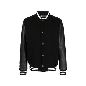 Veste universitaire cloutée à crâne de luxe pour hommes Streetwear à manches en cuir de créateur - Product Image 6