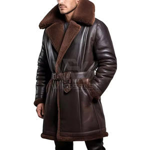 Abrigo de cuero de alta calidad hecho en fábrica logotipo personalizado ropa de moda abrigo de cuero de gran oferta para hombres - Product Image 3