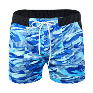 Casual Mid Waist Fitness Shorts Camouflage Print in Soft Cotton Embroidered Solid Pattern Worsted Fabric - Product Image 1