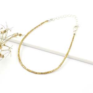 Colección de Pulseras y Brazaletes Elegantes con Cuentas de Diamantes Amarillos Facetados de 1.5-2 mm - Product Image 6