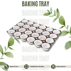 Moldes y bandejas para hornear muffins Del Pin, hechos en Italia, personalizables, redondos, desechables, ecológicos, aptos para horno, blancos, con grosor personalizado. - Product Image 2