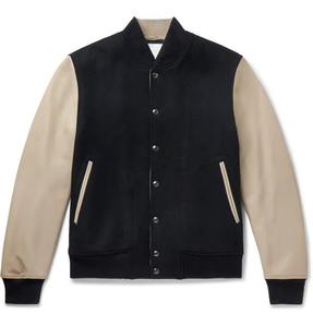 แจ็คเก็ตเบสบอลแบบ Letterman Bomber ผ้าวูล แขนหนัง สำหรับผู้ชาย ปี 2026 ราคาขายส่งแบบกำหนดเองได้ - Product Image 1