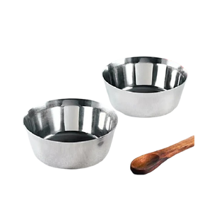 ชามสเตนเลสสตีลไลฟ์สไตล์หรูหราสำหรับสลัดไอศกรีมและชามตกแต่งสำหรับทอดเสิร์ฟชามคลาสสิกแบบธรรมชาติ - Product Image 4