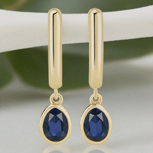 Best Selling 18K Gold Plated Genuine 925 Sterling Silver <b>London</b> Blue Hydro Quartz Stone Drop Earrings Fashion Style - Product Image 5