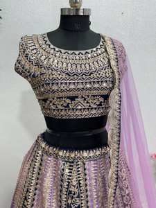 Juego de Lehenga Choli nupcial de trabajo de secuencia de bordado pesado con estilo tradicional Dupatta - Product Image 3