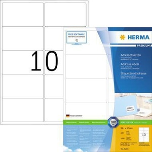 Etiquetas de Papel Universales para Oficina, 99.1 x 57 mm, No Removibles, Blancas, 1,000 Etiquetas/Paquete, HERMA - Product Image 1