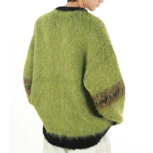 Pull en mohair épais d'hiver à la mode - Respirant Anti-boulochage Col rond classique Idéal pour les tenues décontractées Look élégant Homme - Product Image 3