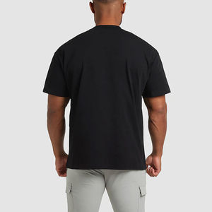 OEM Heavyweight Cotton Drop Shoulder Cropped Boxy Fit Tshirt Screen Printing Oversized Boxy <b>Crop</b> Tee T-shirt for <b>men</b> - Product Image 2