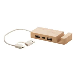 Hub USB Mobaru in Bambù, Gadget Promozionale Ecologico - Product Image 3