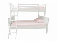 Modernes Design Massivholz Etagenbett in Twin-Full-Größe Hochwertige Weiße Schlafzimmermöbel P.D.T Stapelbar Vietnam 1 Jahr Garantie