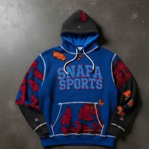 Sweat-shirts pour hommes en coton 100% personnalisés, lourds, avec broderie délavée, effet délavé à l'acide, sweat-shirt délavé pour hommes - Product Image 1