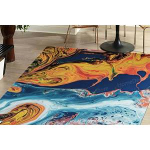 Orange And Blue Rug, Outdoor Rugs, <b>Cool</b> Rugs, Salon <b>Decor</b> Rugs,Nonwoven Thin Rug - Product Image 2