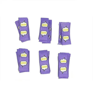 Étiquette de vêtement personnalisée Étiquettes avec logo brodé Étiquettes de vêtement tissées en polyester personnalisées pour vêtements Étiquettes tissées - Product Image 2