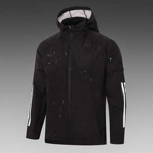 Veste coupe-vent de marque privée personnalisée pour hommes, coutures bicolores, fermeture à glissière, tissu respirant et imperméable, options de taille plus - Product Image 6