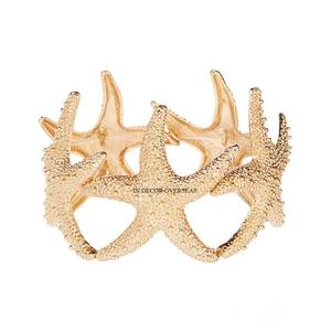 Anillos de Servilleta de Lujo Fundidos en Aluminio Chapado en Oro de Alta Calidad con Hojas de Color Verde, Accesorios de Decoración para Mesa de Bodas y Fiestas - Product Image 2